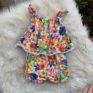 Rare Editions Floral Print Romper